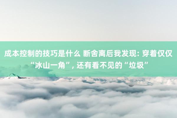 成本控制的技巧是什么 断舍离后我发现: 穿着仅仅“冰山一角”, 还有看不见的“垃圾”